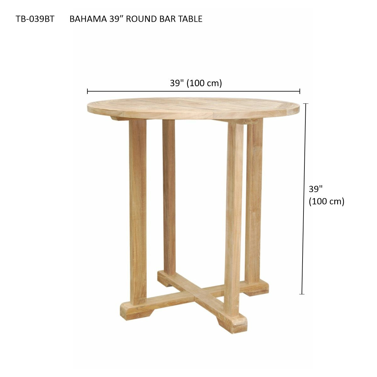 BAHAMA 39″ ROUND BAR TABLE