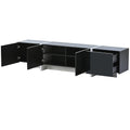 Contemporary White & Black TV Stand, Unique Style Console For TVs