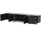 Contemporary White & Black TV Stand, Unique Style Console For TVs