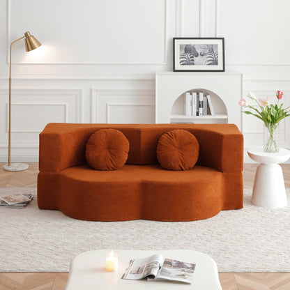2-in-1 Folding Sofa Bed with Pillow, Twin Sleeper Sofa