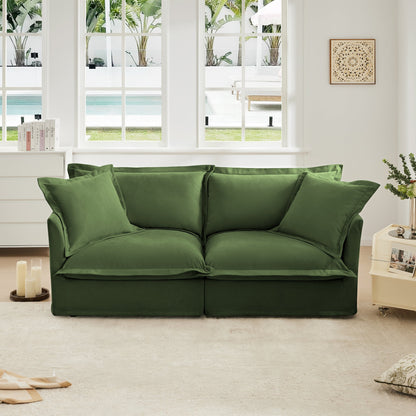 Modern Slipcovered 2-Seat Sofa Couches for Living Room
