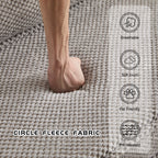 Compression Mahjong Sofa,Convertible Floor Sofa Bed,DIY Boneless Modular Sectional Sofa,No Assembly Required,Circle Fleece Fabric,Oversized 4 Seater With 2 Ottoman,Light-grey