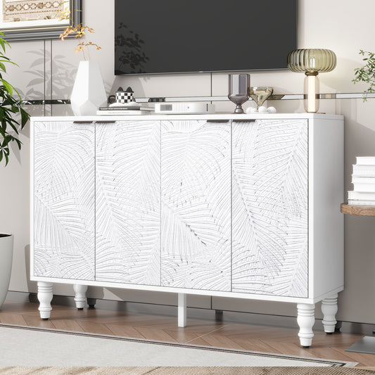 VIBE HAUS 47.2'' Modern TV Stand, Entertainment Center Media Console With 2 Spacious Storage Space, Solid Wood Legs And Anti-tip Device For Living Room, Up To 43''