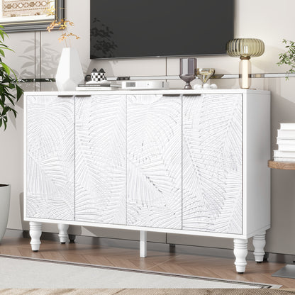 VIBE HAUS 47.2'' Modern TV Stand, Entertainment Center Media Console With 2 Spacious Storage Space, Solid Wood Legs And Anti-tip Device For Living Room, Up To 43''