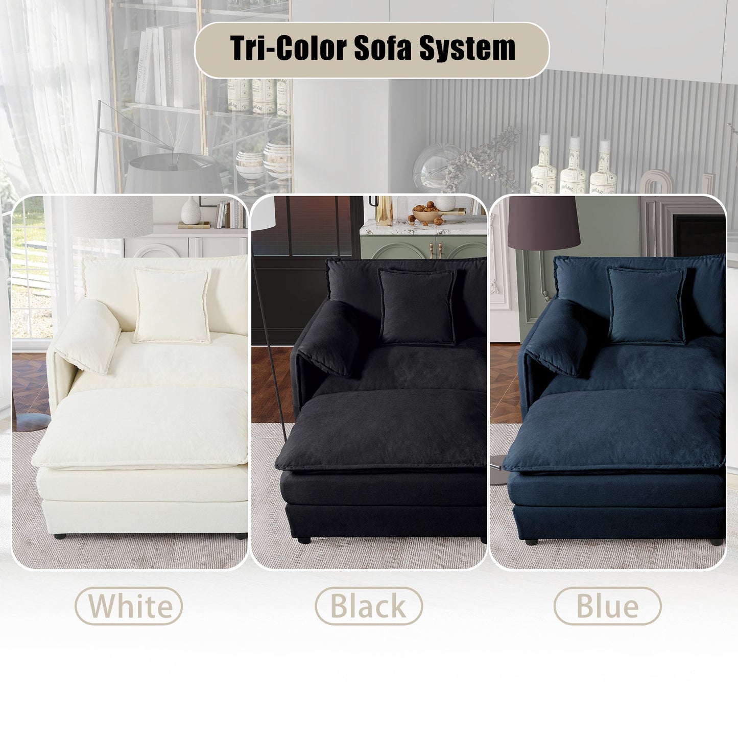 Modular Sectional Sofa - Oversized U Shaped Couch Set