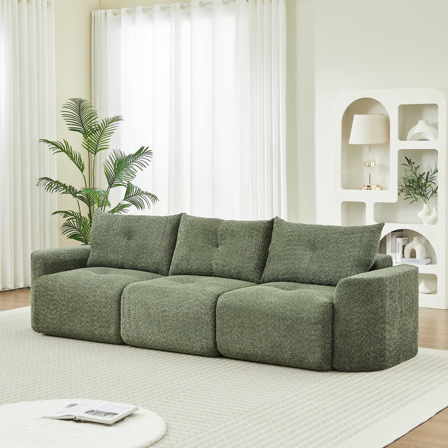 Chenille Sofa for Living Room - 109" Large Modern 3-Seater