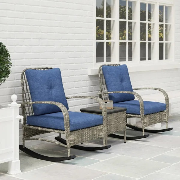 Rattan Chaise Lounge Chair, Wicker Patio Furniture Set