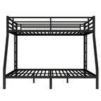 Metal Queen Over King Bunk Bed For Teens And Adults,Space-Saving Noise Reduced No Box Spring Needed, Black