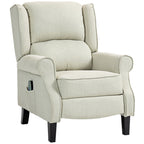 Vibrating Massage Recliner Chair with Heat, Wingback Push Back Reclining Chair for Living Room, Beige