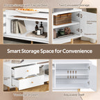 70 Inch TV Stand For TVs Up To 80 Inch, Minimalist TV Console Table With Drawers, Media Entertainment Center For Living Room, Bedroom