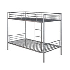 Twin Over Twin Metal Bunk Bed  Silver
