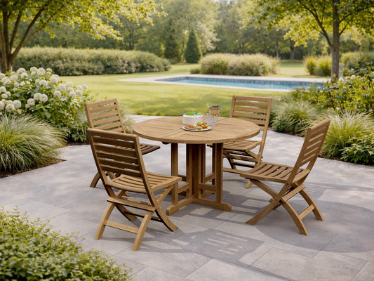 ANDREW BUTTERFLY FOLDING 5-PC DINING SET.