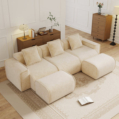 Streamlined Design Modular 3 Seat U Shape Sectional Sofa
