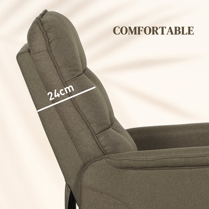 Power Lift Chair for Elderly, Fabric Recliner Sofa with Remote Control, Side Pockets, Quick Assembly, Brown