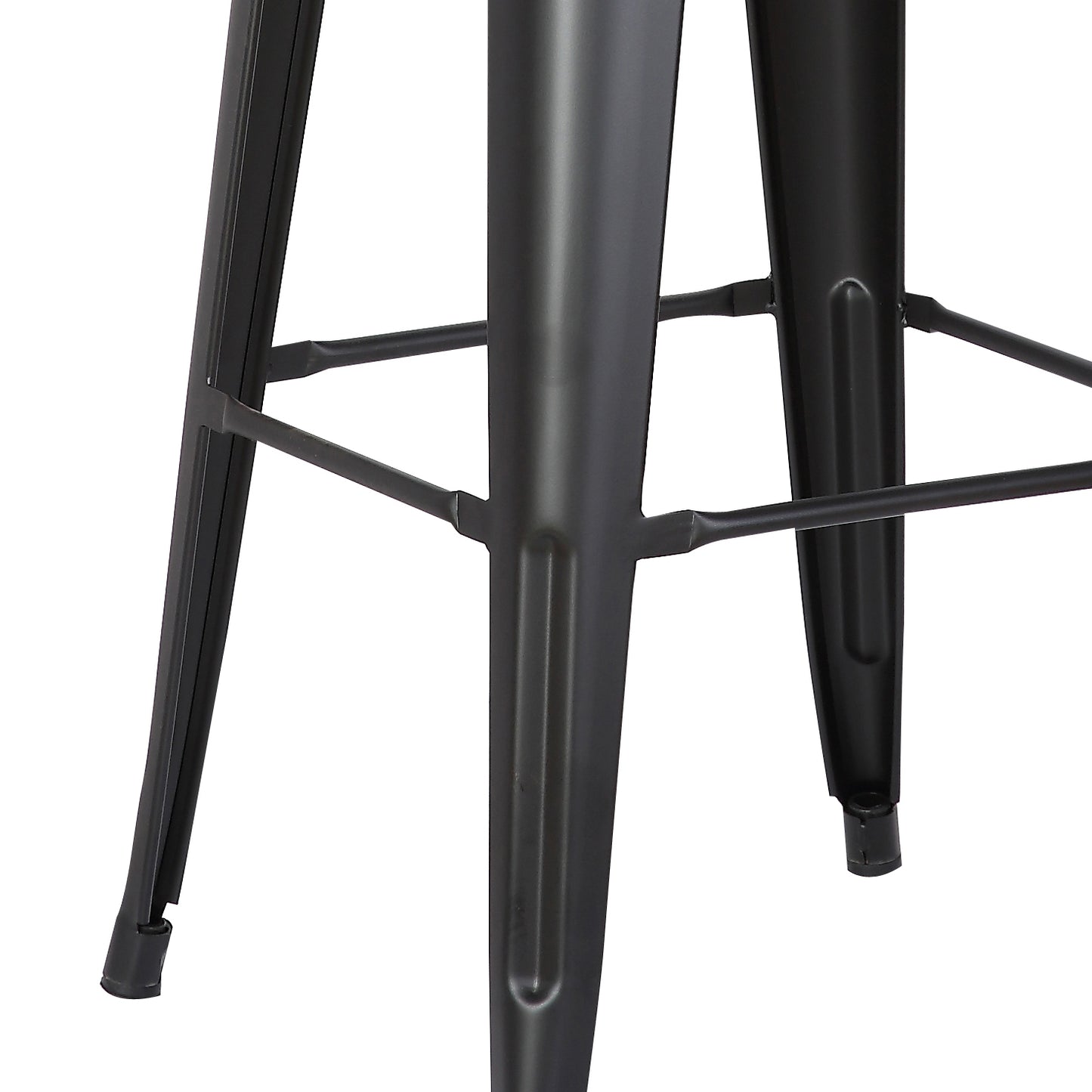 Set of Two 30" Black Iron Backless Bar Height Bar Chairs