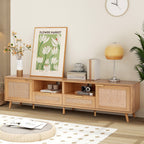 Rattan TV Stand For TVs Up To 85'', Modern Farmhouse Media Console Center