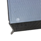 4 PC Rattan Patio Furniture Set Outdoor Patio Cushioned Seat Wicker Sofa Beige Cushion