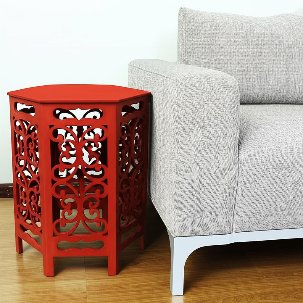 16" Red Wood End Tables