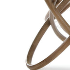 94" Clear And Natural Glass And Solid Wood Pedestal Base Dining Table