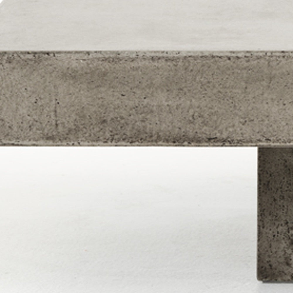 43" Gray and Dark Gray Concrete Square Block Coffee Table