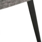 Gray and Black Upholstered Fabric Wing Back Dining Arm Chair