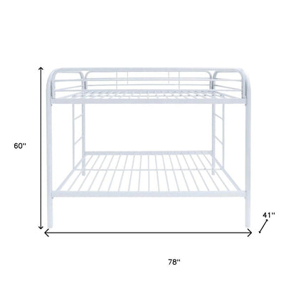 White Twin Over Twin Metal Bunk Bed