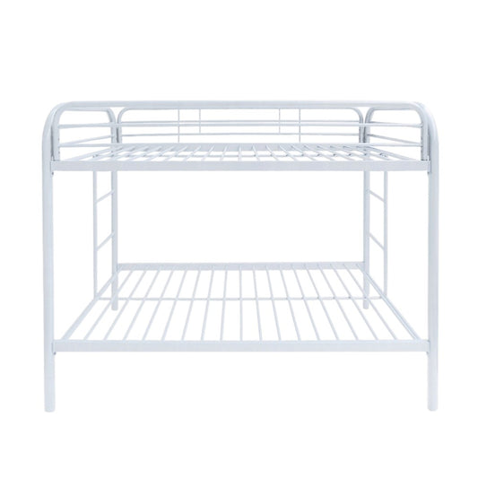 White Twin Over Twin Metal Bunk Bed