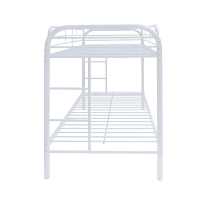 White Twin Over Twin Metal Bunk Bed