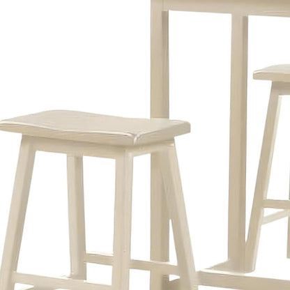 43" Three Piece Beige Solid Wood Rectangular Bar Table