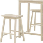 43" Three Piece Beige Solid Wood Rectangular Bar Table