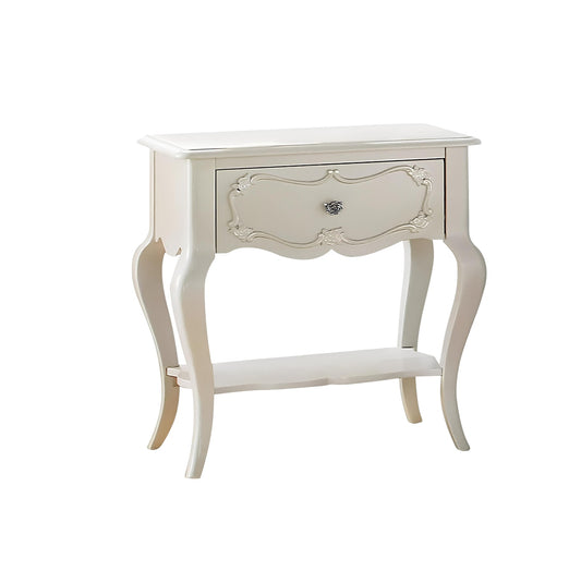 26" Solid Wood And Mirrored Glass Nightstand