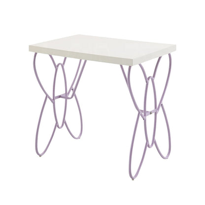 22" Lilac Steel and Wood Nightstand