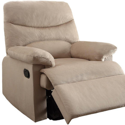35" Light Brown Microfiber Manual Recliner