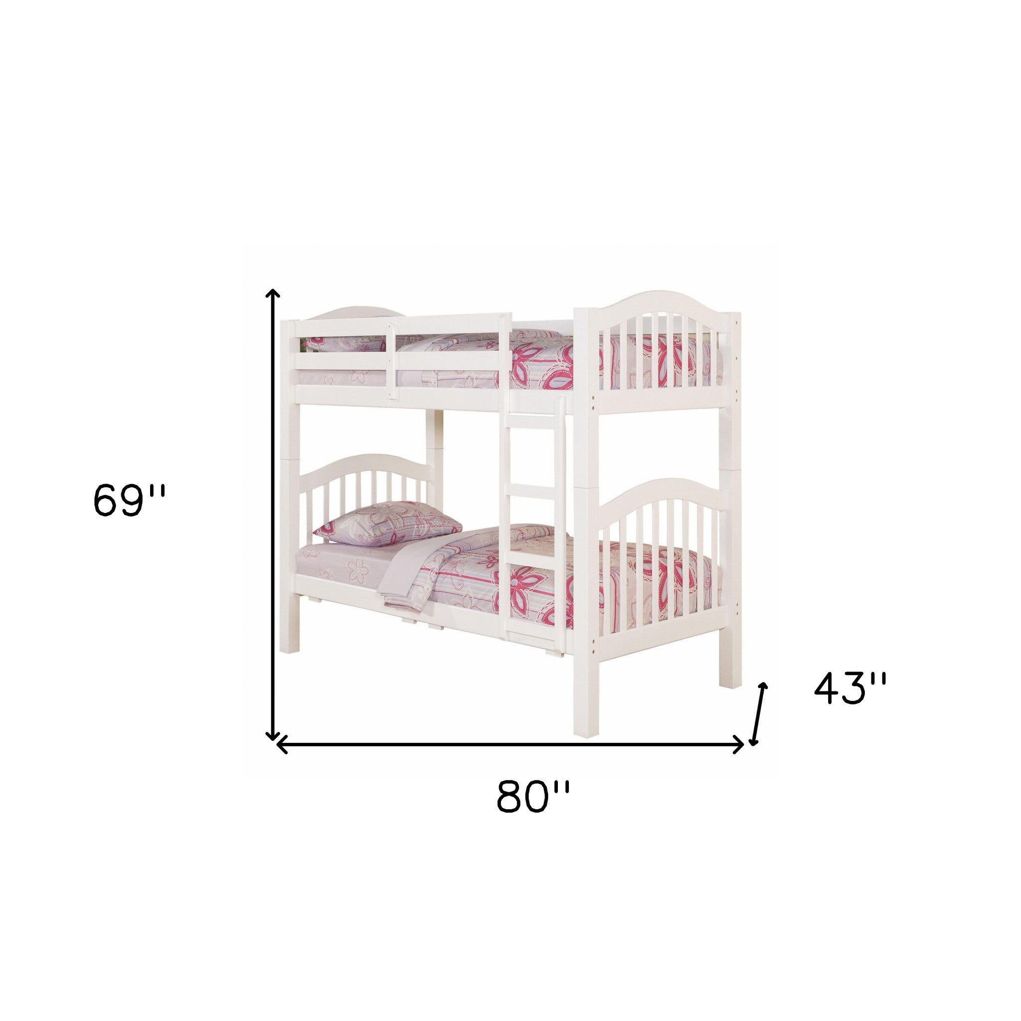 White Twin Over Twin Bunk Bed