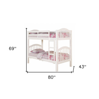 White Twin Over Twin Bunk Bed