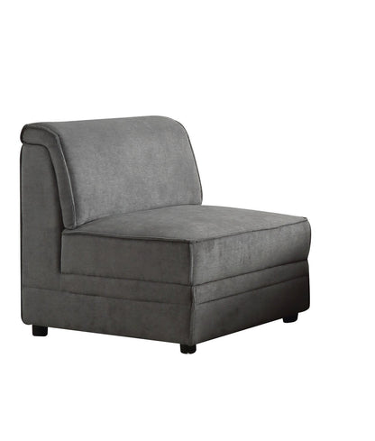 30" Gray and Black Velvet Slipper Chair