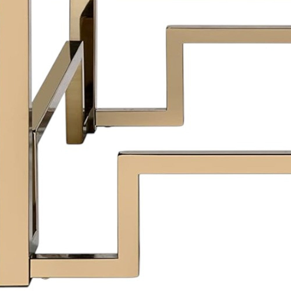 36" Champagne Polyester Tufted Cocktail Ottoman