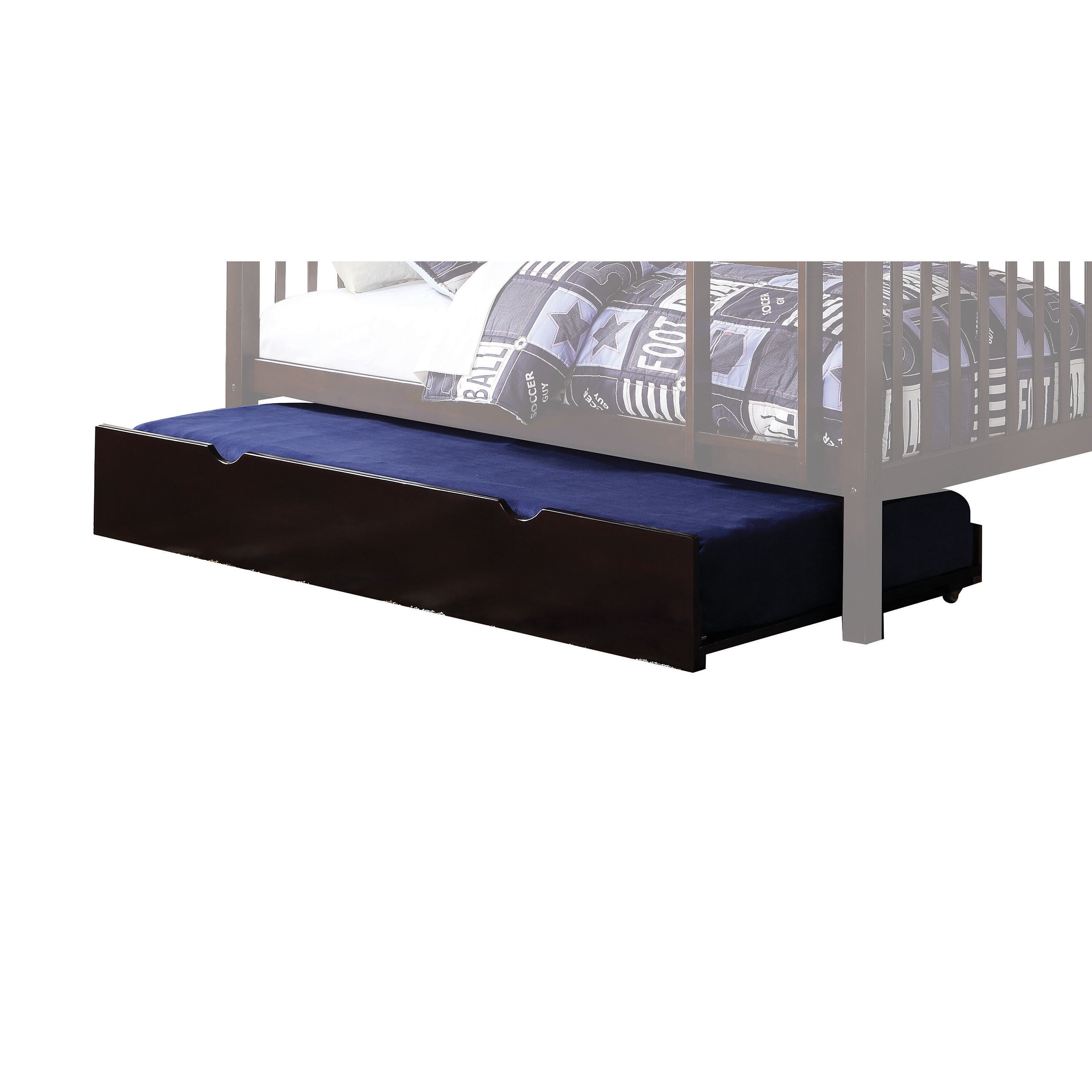 Deep Brown Pull Out Trundle for Under Bed