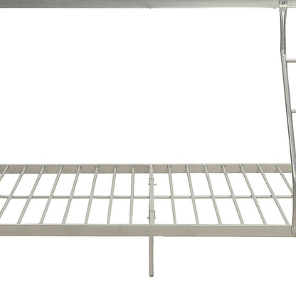 78" X 56" X 67" Silver Metal Twin Over Full  Bunk Bed
