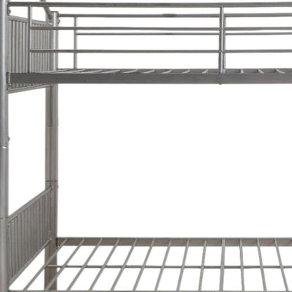 Silver Full Over Full Metal Bunk Bed