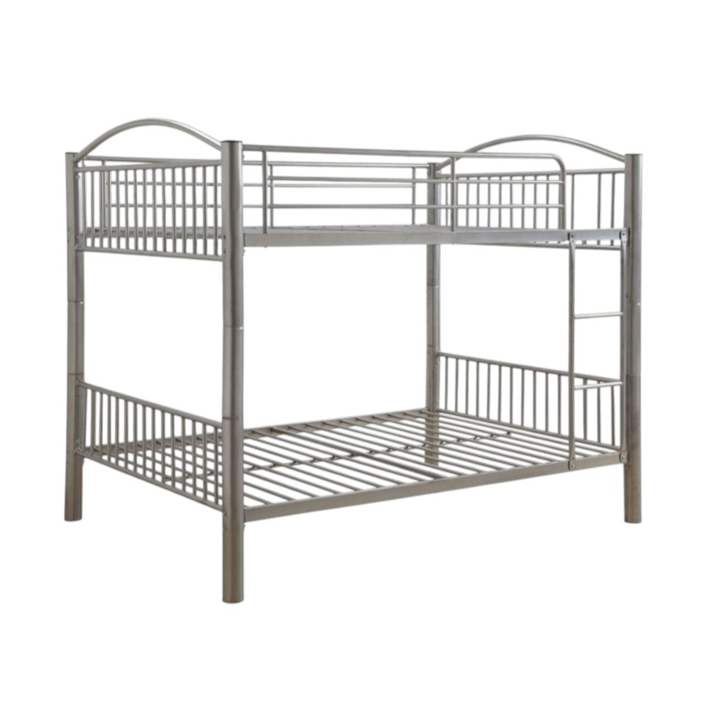 Silver Full Over Full Metal Bunk Bed