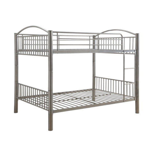 Silver Full Over Full Metal Bunk Bed