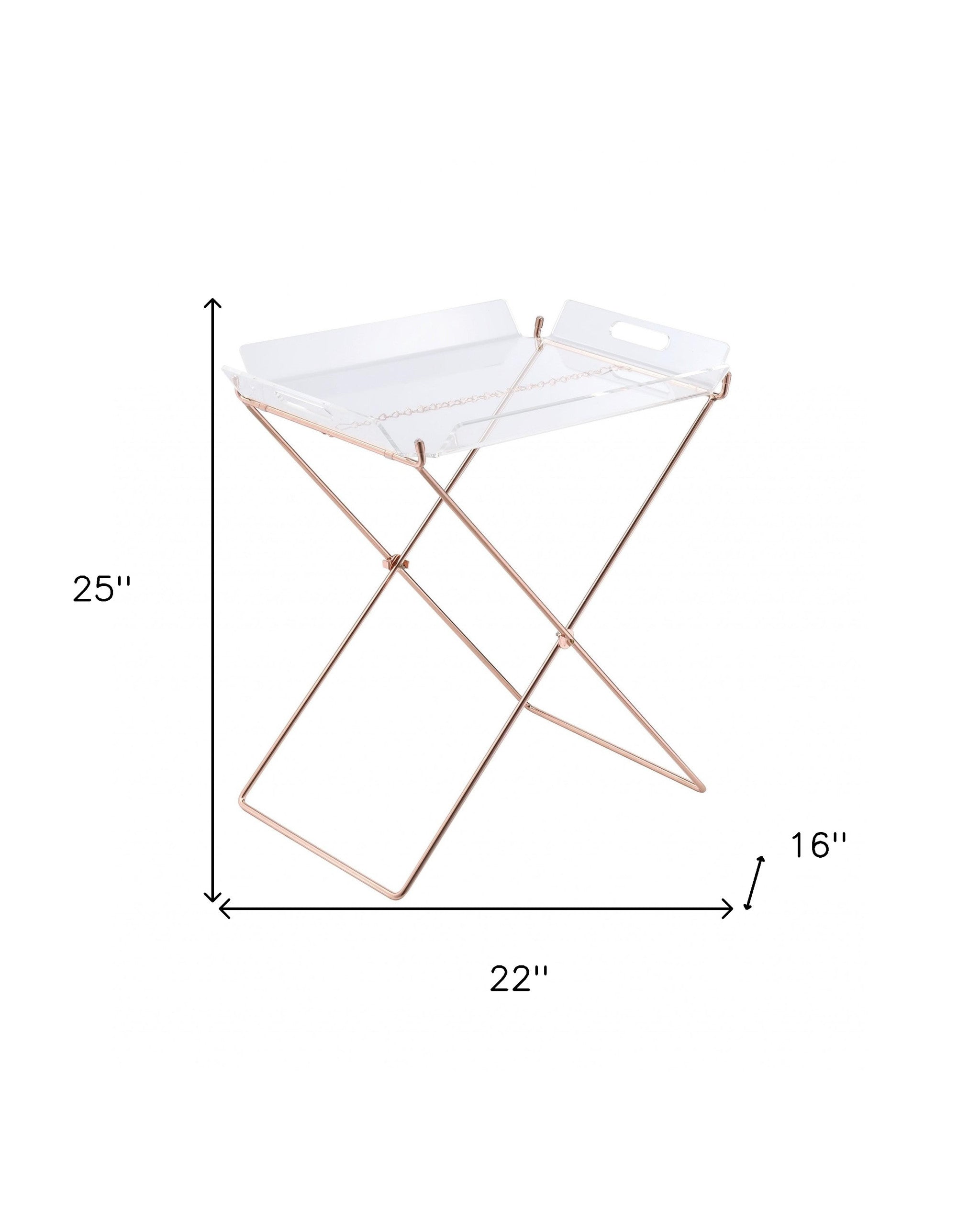 22" Metal Folding Butler Table
