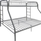 78" X 54" X 60" Twin Over Full Silver Metal Tube Bunk Bed
