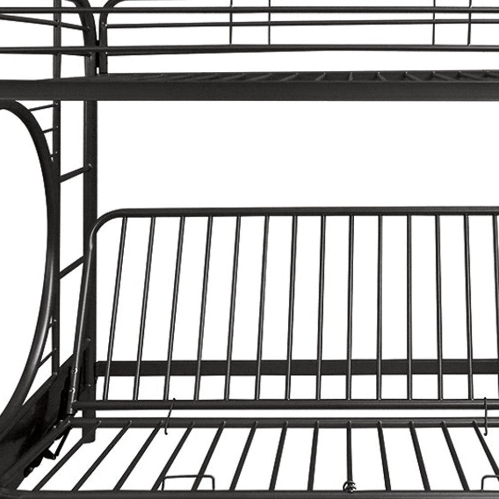 Black Twin Over Full Contemporary Metal Bunk Bed
