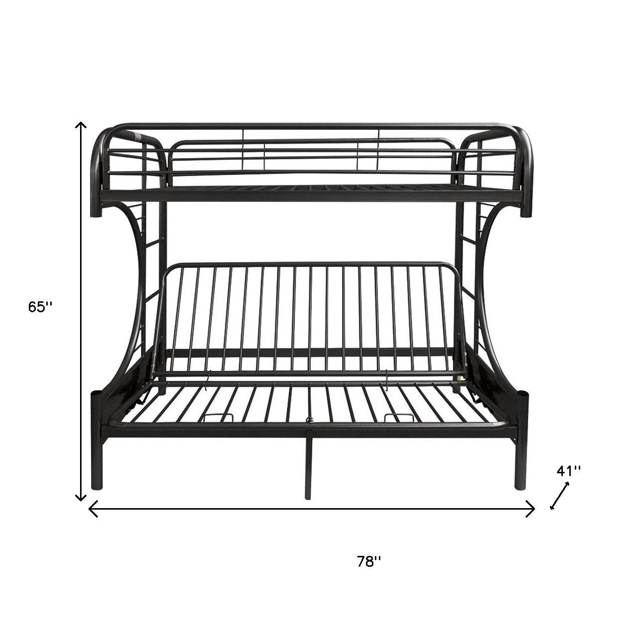 Black Twin Over Full Contemporary Metal Bunk Bed