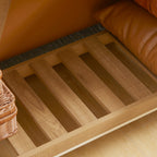 Console Table, Farmhouse Entryway Table with Storage Slatted Shelf, Rustic Sofa Table with Anti-Tipper for Living Room, Hallway, Brown