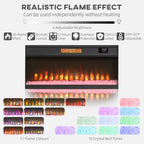 Fireplace TV Stand for TVs Up to 80 Inch, TV Console with Electric Fireplace, Open Storage and Side Cabinets, Gray