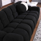 87.4 Length ,35.83inch Deepth ,human Body Structure For USA People, Marshmallow Sofa,boucle Sofa ,3 Seater, Black BOUCLE