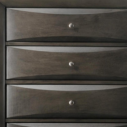 32" Gray Wood Five Drawer Dresser